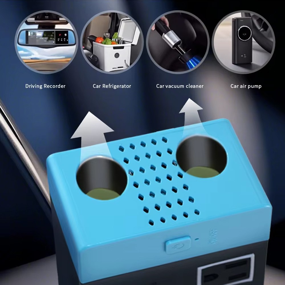 Inversor de corriente 12V a 220V 300W auto 2 USB PD3.0 QC3.0 SANTOFA S1952