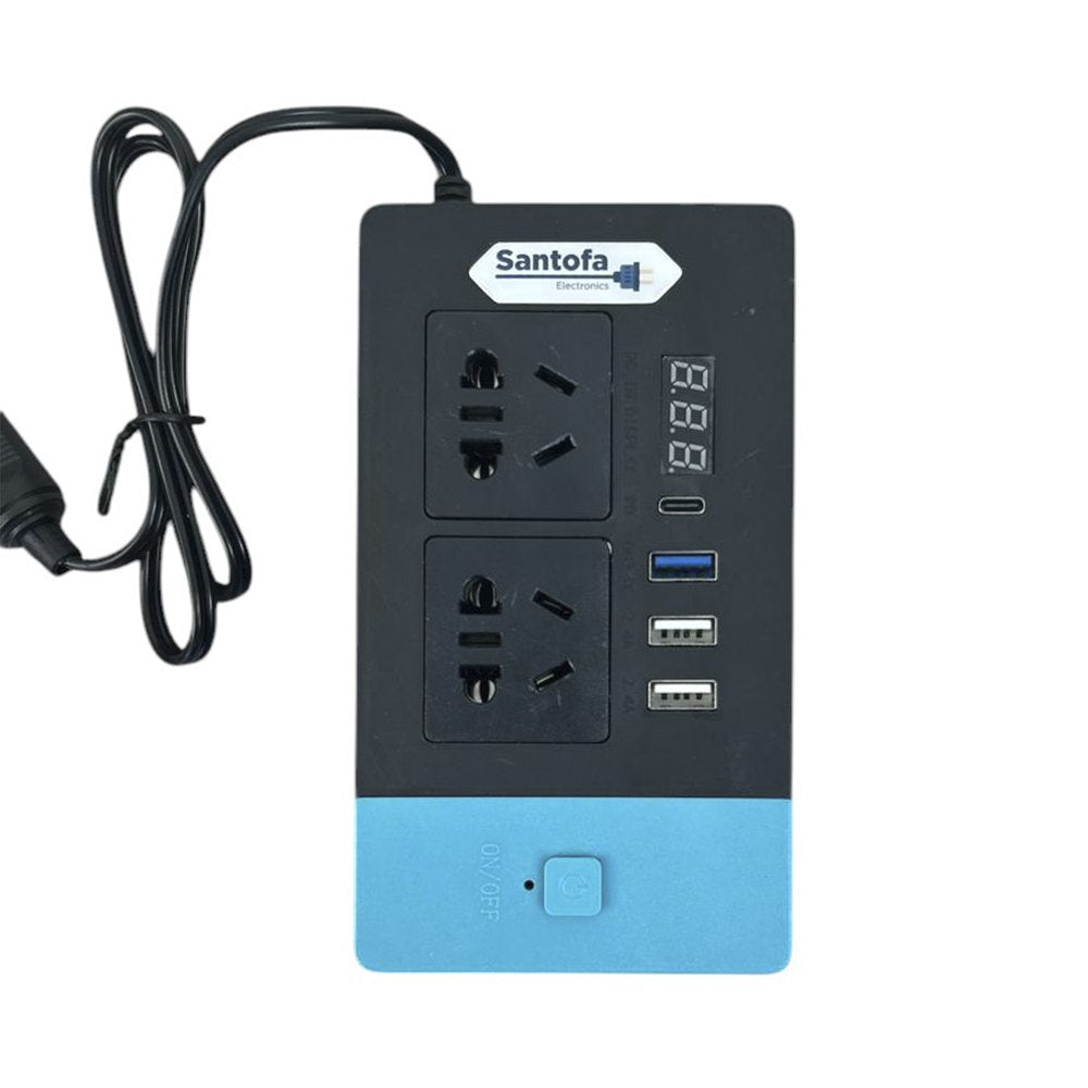 Inversor de corriente 12V a 220V 300W auto 2 USB PD3.0 QC3.0 SANTOFA S1952
