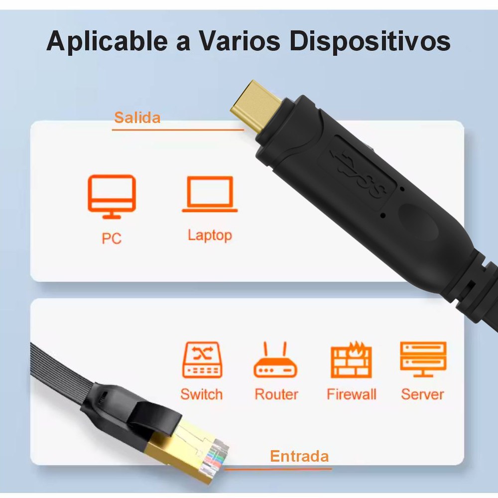 Cable USB Tipo C a RJ45 NETCOM rs232 consola ethernet red 1.80 Metros S1954