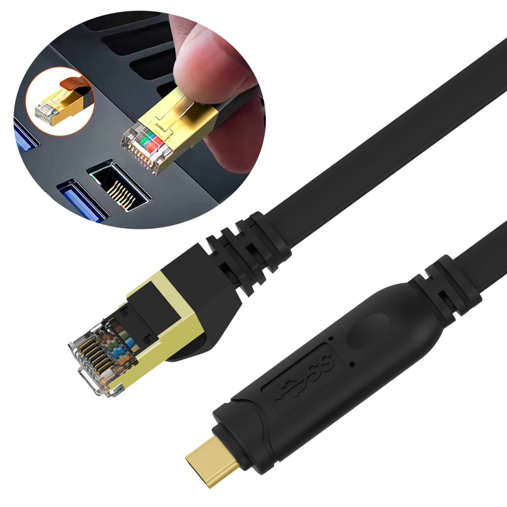 Cable USB Tipo C a RJ45 NETCOM rs232 consola ethernet red 1.80 Metros S1954
