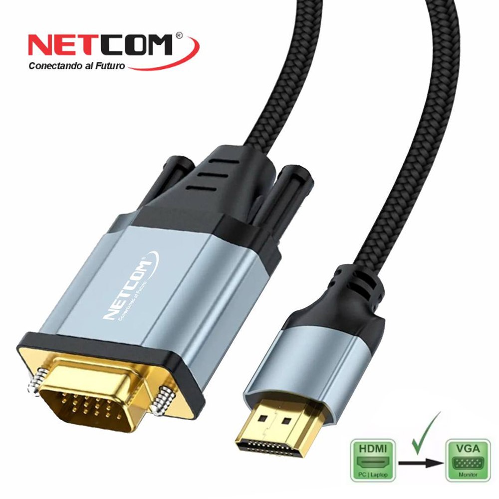 cable HDMI a VGA Netcom 1.8 Metros S1958