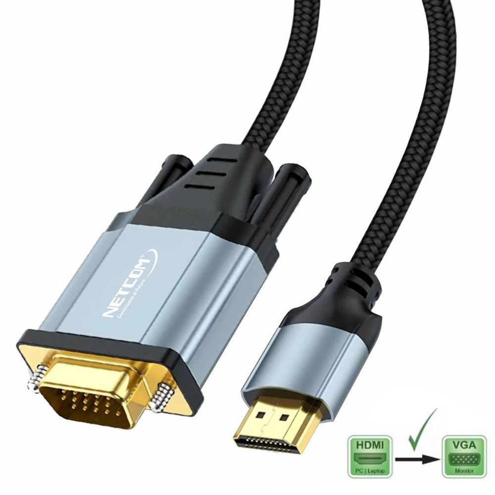 cable HDMI a VGA Netcom 1.8 Metros S1958