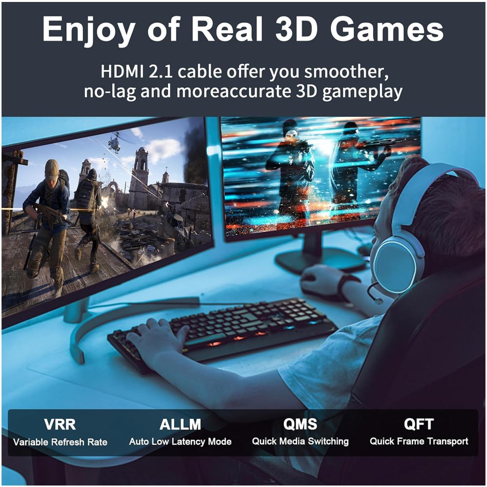Cable Hdmi 8K 2.1 5 Metros 48gbps 60Hz 4k 120Hz ULTRA HD HDR PVC S1963