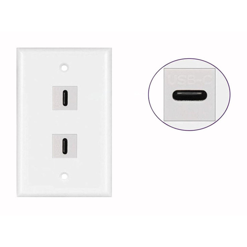 Placa de pared ABS 2 puertos USB C TIPO C Faceplate hembra a hembra NETCOM S1965