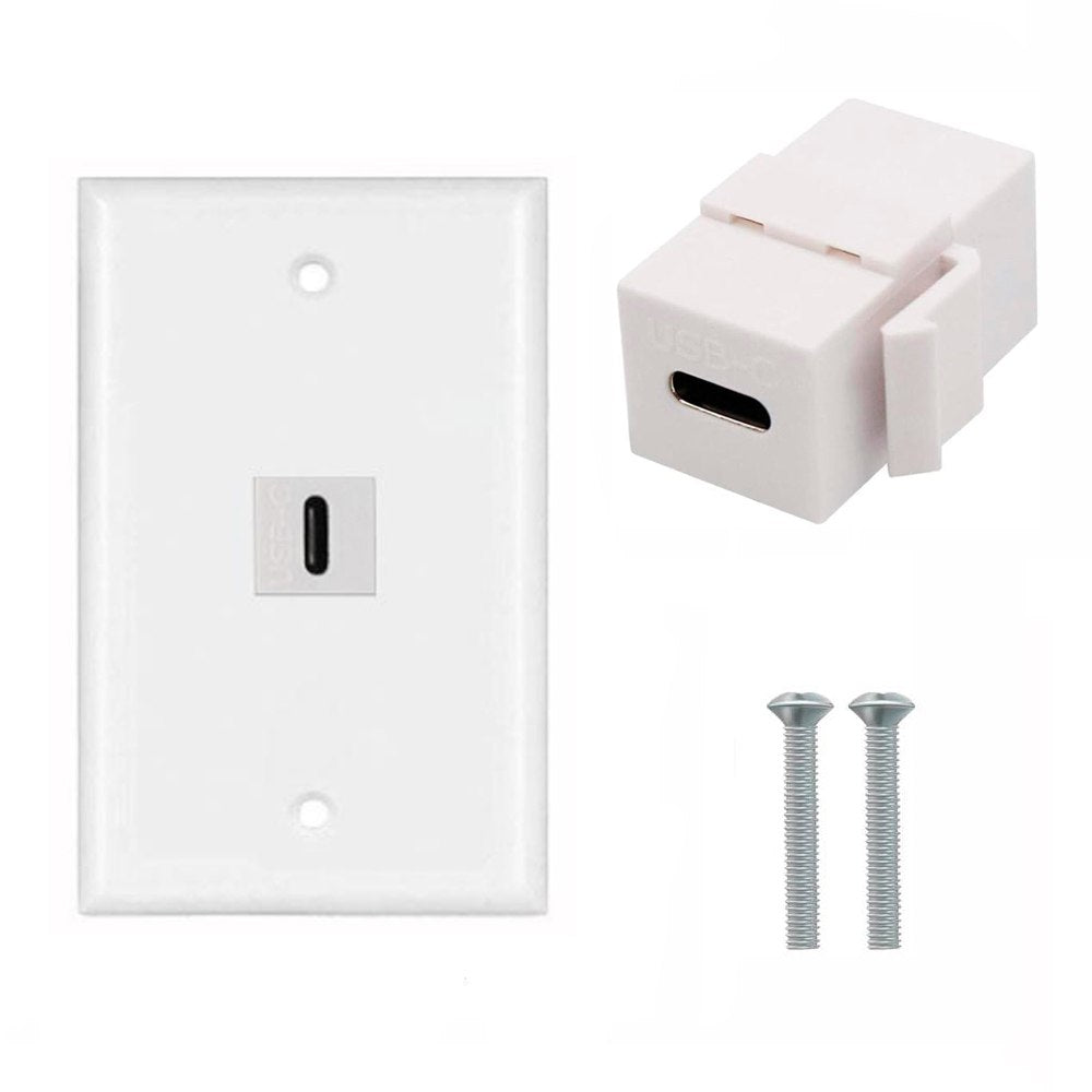 Placa de pared ABS 1 puerto USB C TIPO C Faceplate hembra a hembra NETCOM S1966