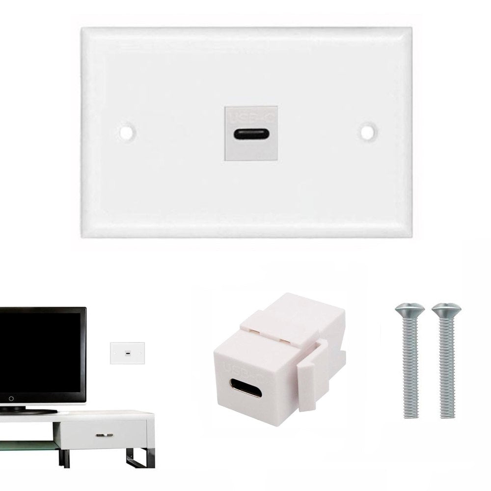 Placa de pared ABS 1 puerto USB C TIPO C Faceplate hembra a hembra NETCOM S1966