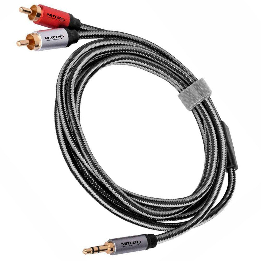 Cable de audio Plug 3.5mm a 2 RCA Macho 3 Metros NETCOM S1968