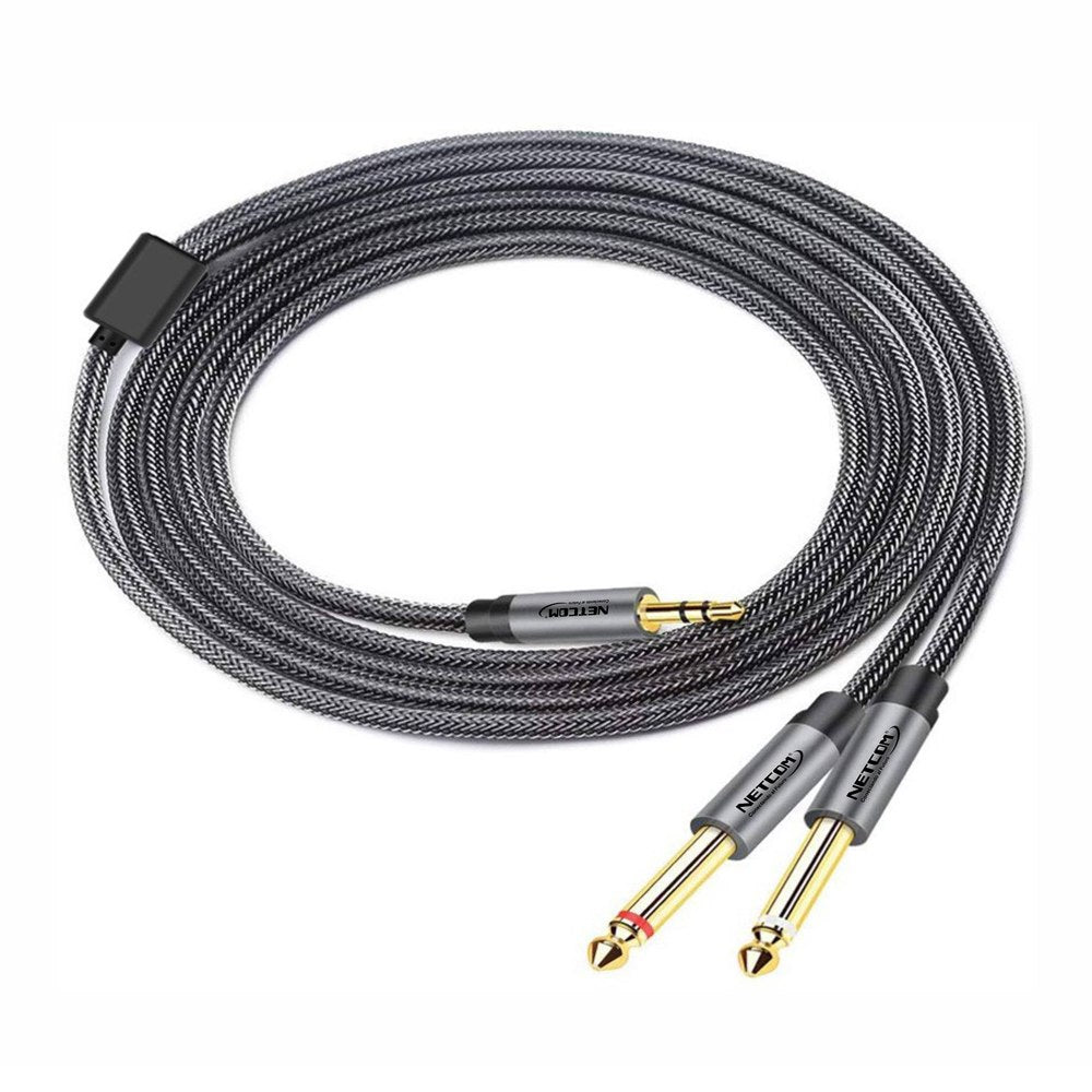 Cable de Audio 1 plug 3.5mm Macho a 2 plug 6.35mm Macho 5 metros S1971