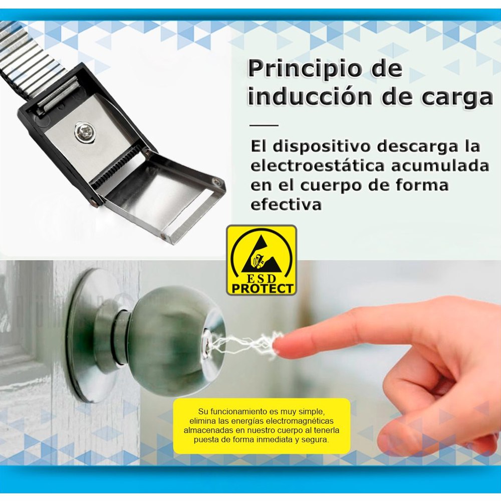 Pulsera Antiestatica inalambrica para electronica NETCOM Brazalate acero S1972