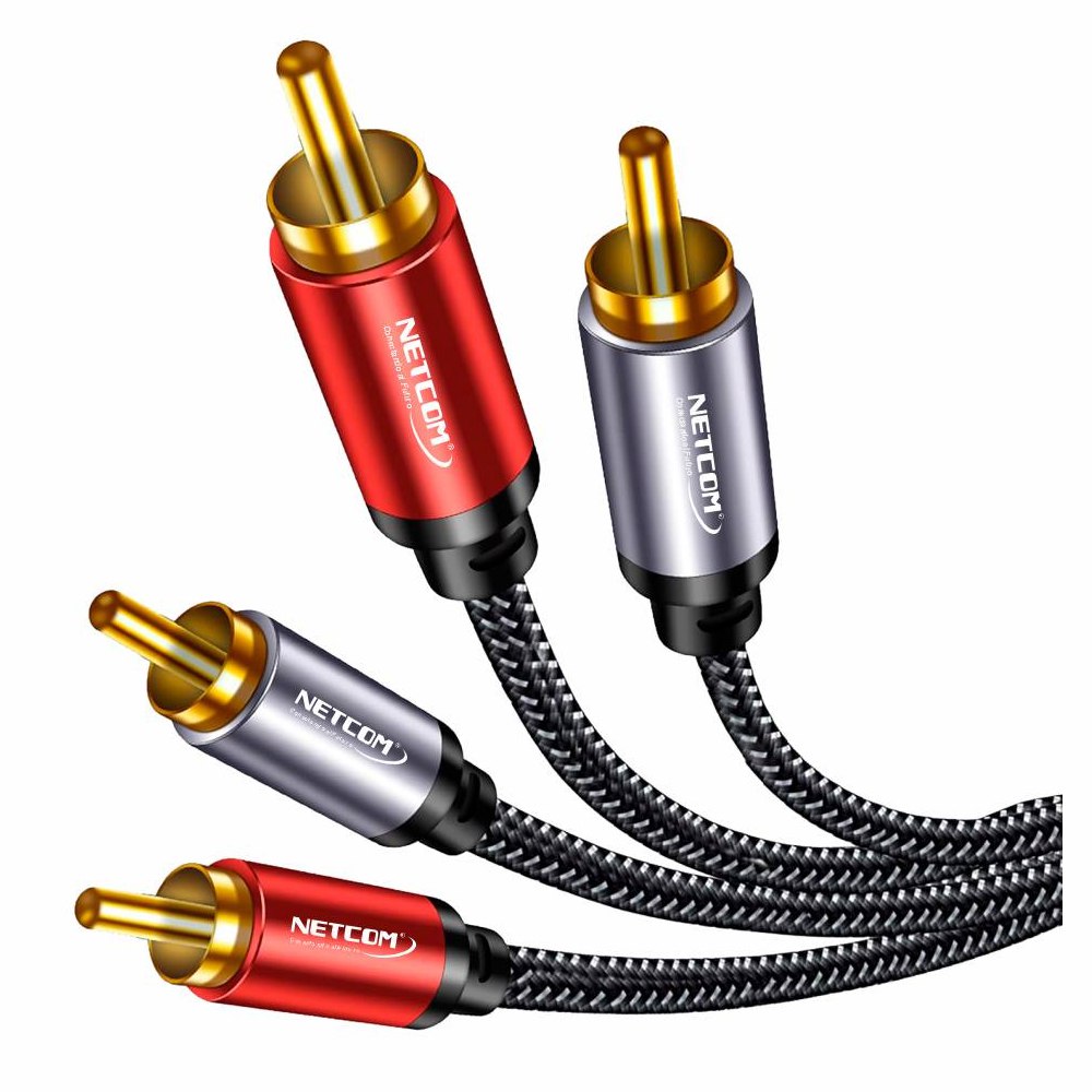 Cable de audio 2 RCA a 2 RCA Macho 1.8 Metros NETCOM S1973