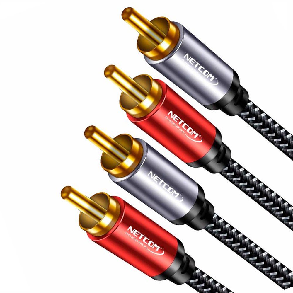 Cable de audio 2 RCA a 2 RCA Macho 1.8 Metros NETCOM S1973