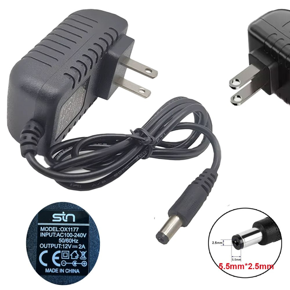 Adaptador de Corriente 12V2A Fuente Alimentación Punta 5.5 x 2.5mm Aros Luz Led S1976