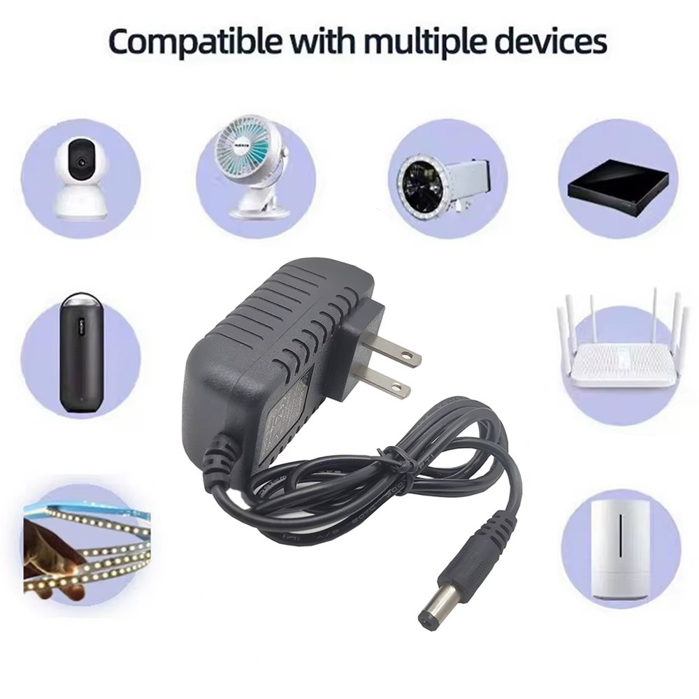 Adaptador de Corriente 12V2A Fuente Alimentación Punta 5.5 x 2.5mm Aros Luz Led S1976