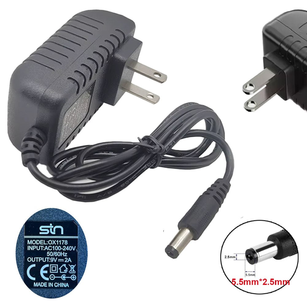 Adaptador de Corriente 9V2A Fuente Alimentación Punta 5.5 x 2.5mm Aros Luz Led S1977