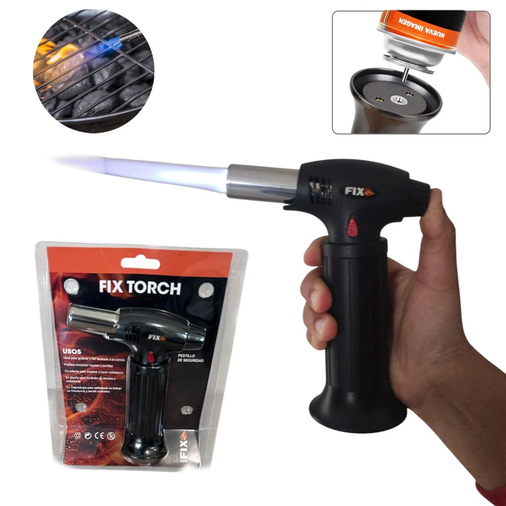 Soplete Portátil FIX para Cocina Camping ferreteria Recargable con Gas Butano S1980
