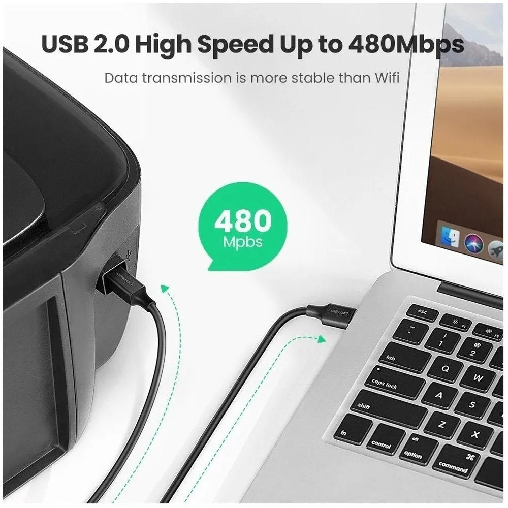 Cable USB para Impresora UGREEN 3 m | USB 2.0 A a B | 480 Mbps Alta Velocidad S1983