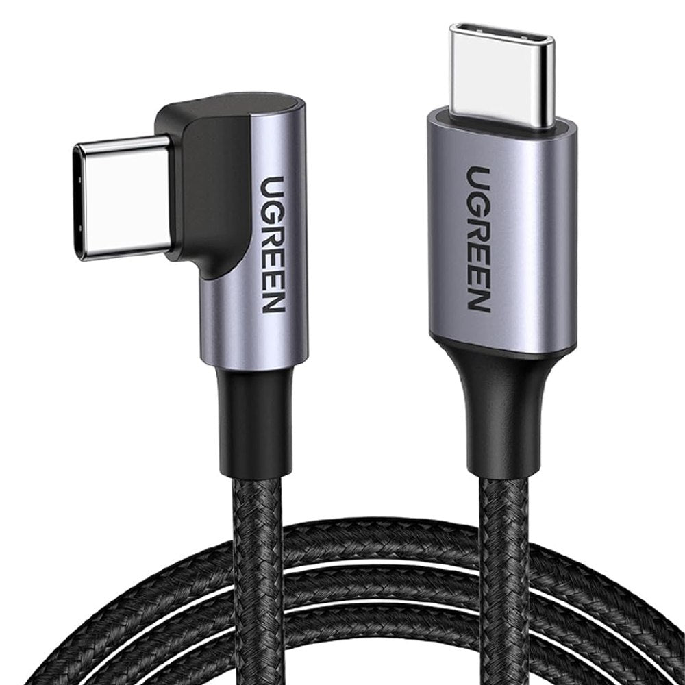 Cable USB-C a USB-C UGREEN 50125 2m | 60W PD | Ángulo Recto 90° | Nylon Reforzado S1985