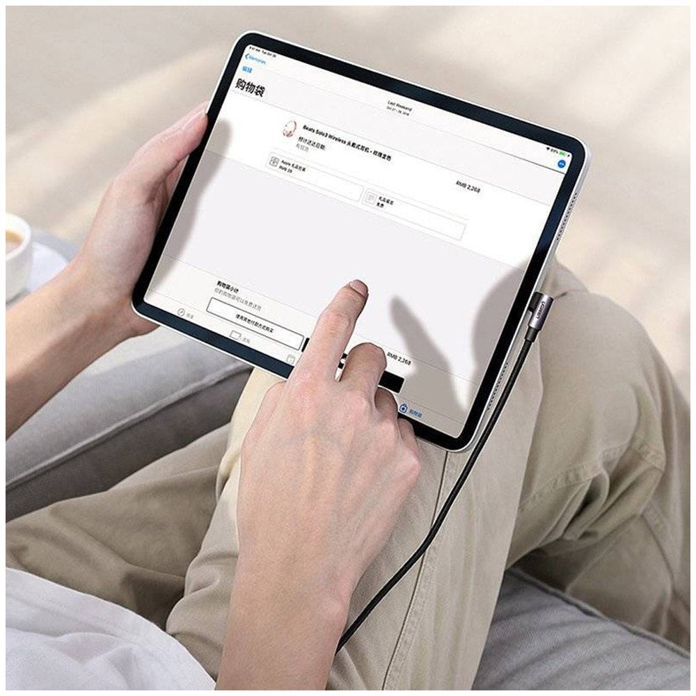 Cable USB-C a USB-C UGREEN 50125 2m | 60W PD | Ángulo Recto 90° | Nylon Reforzado S1985