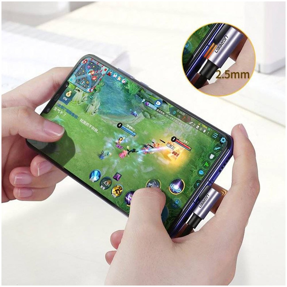 Cable USB-C a USB-C UGREEN 50125 2m | 60W PD | Ángulo Recto 90° | Nylon Reforzado S1985