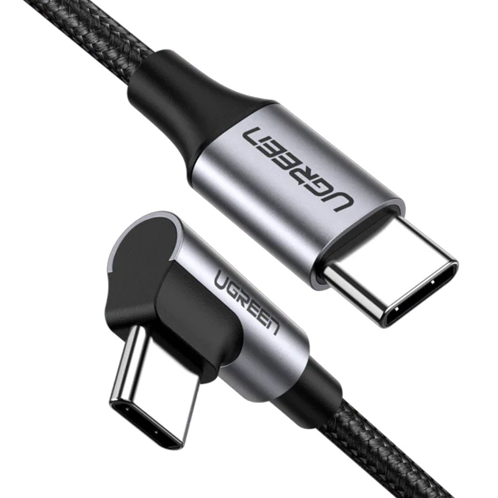 Cable USB-C a USB-C UGREEN 50125 2m | 60W PD | Ángulo Recto 90° | Nylon Reforzado S1985