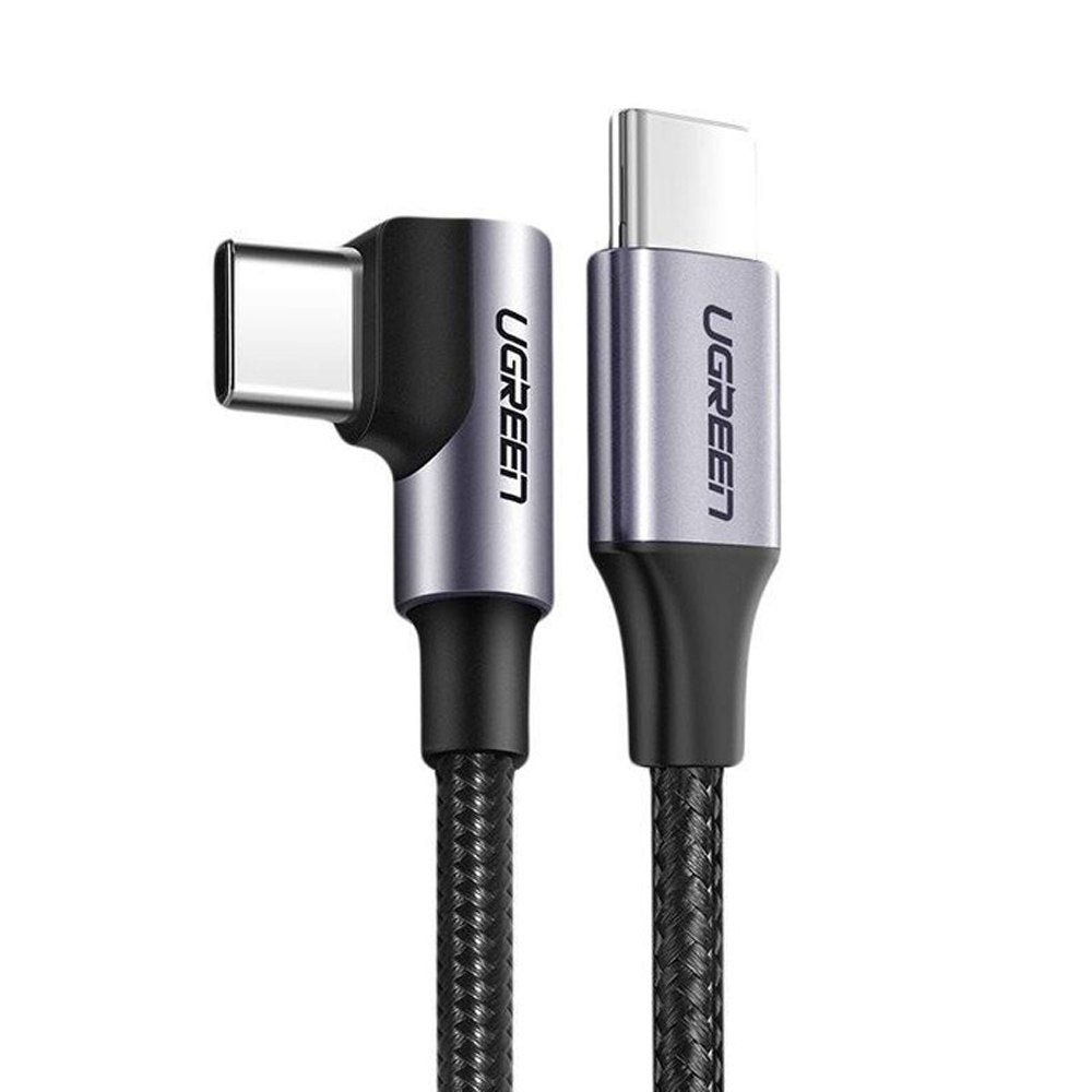 Cable USB-C a USB-C UGREEN 50125 2m | 60W PD | Ángulo Recto 90° | Nylon Reforzado S1985