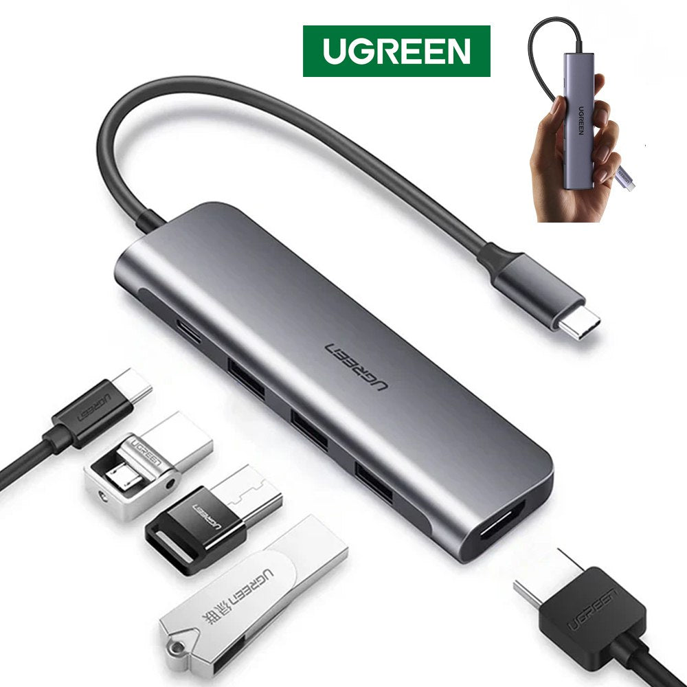 Hub USB-C 5 en 1 UGREEN 70495 | HDMI 4K@60Hz | 3 USB 3.0 | Power Delivery 100W S1987