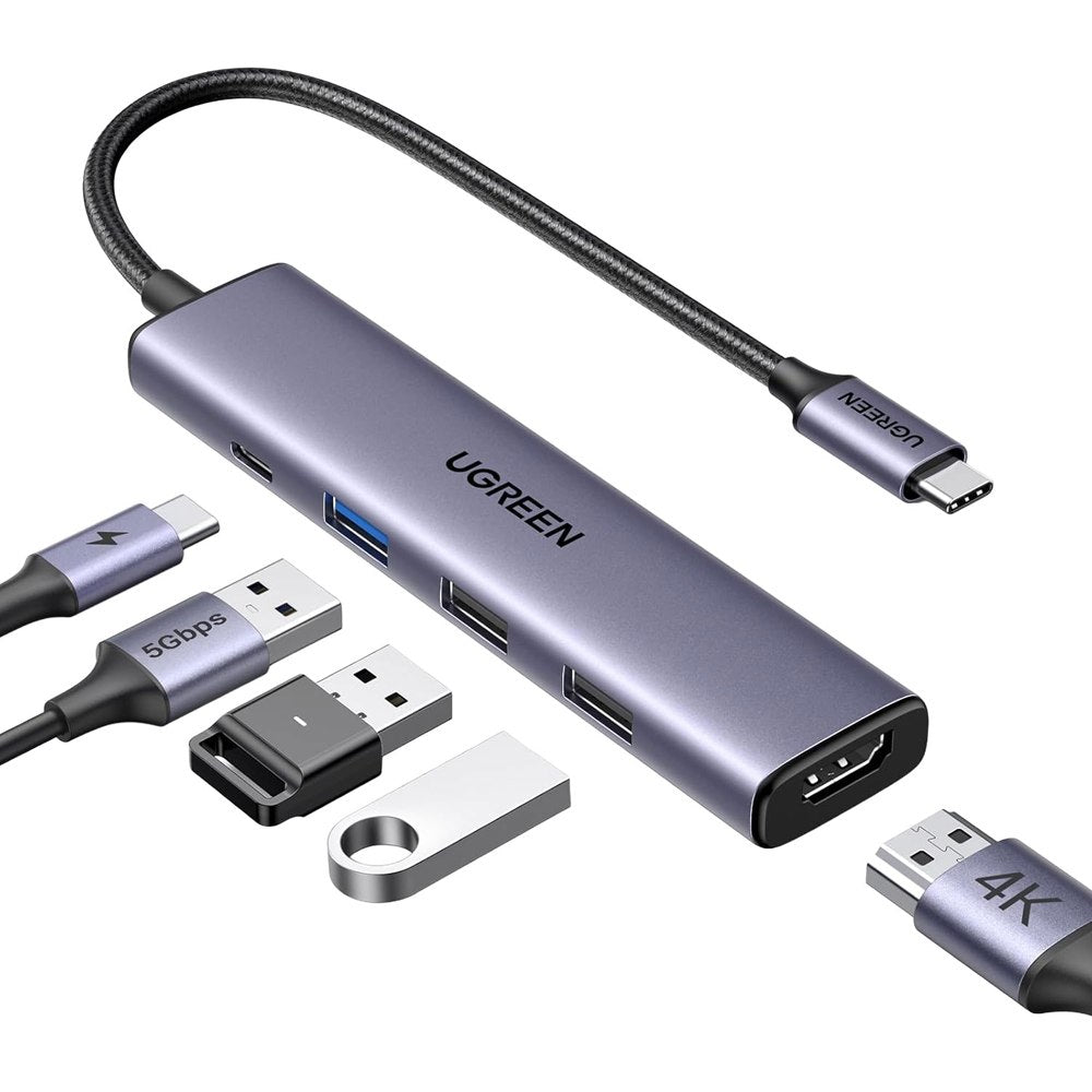 Hub USB-C 5 en 1 UGREEN 70495 | HDMI 4K@60Hz | 3 USB 3.0 | Power Delivery 100W S1987