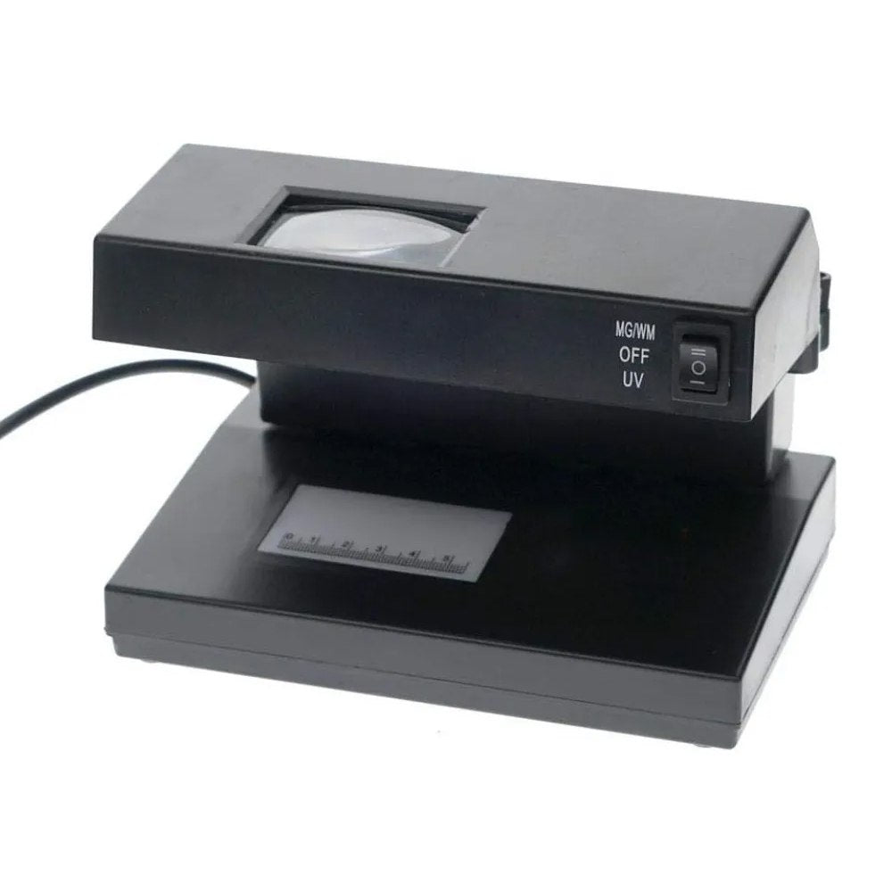 Detector de Billetes Falsos AD-2138 con Luz UV y Lupa Soles Dólares y Euros S1989