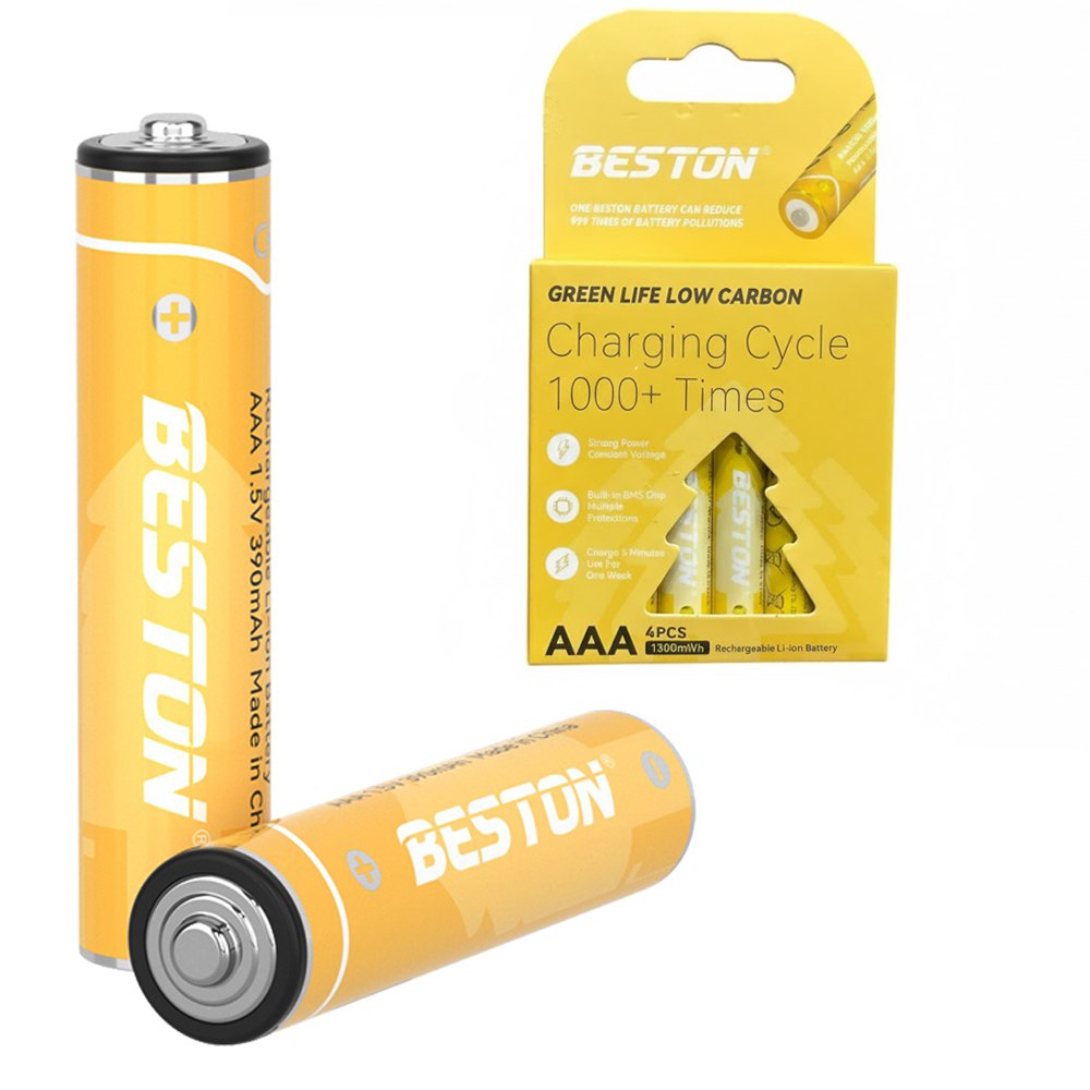 4 Baterias de Litio Recargable AAA Pila 1.5V 860mAh BESTON AAA1000 S1992