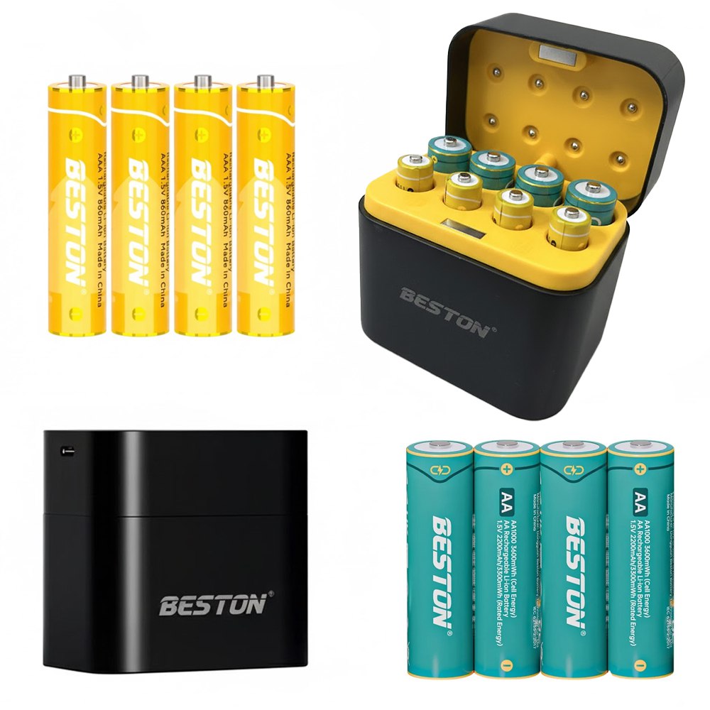 Cargador de Pilas Baterías AA Recargables 8 Puestos + 4 Baterías AA y 4 AAA S1993