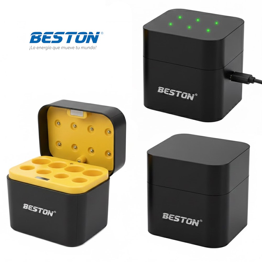 Cargador de Pilas Baterías AA Recargables 8 Puestos + 4 Baterías AA y 4 AAA S1993