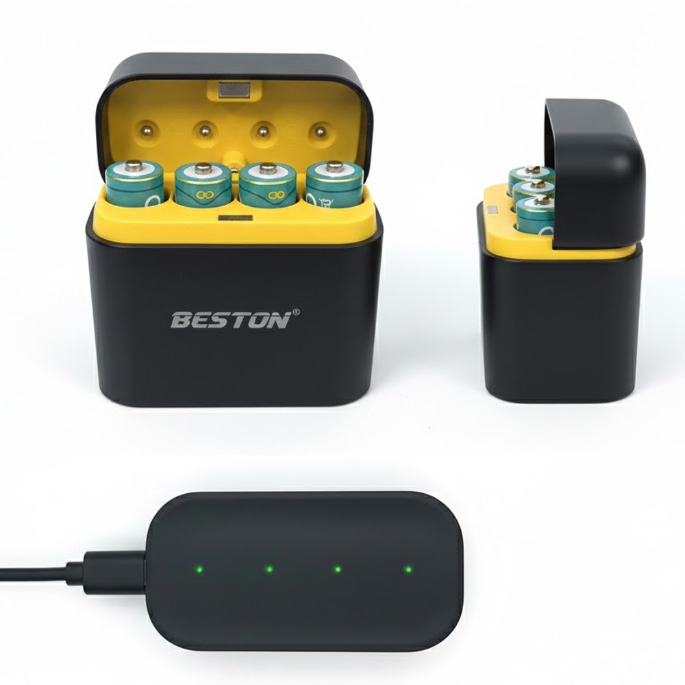 Cargador de Pilas Baterías AA Recargables 4 Puestos más 4 Baterías AA S1995