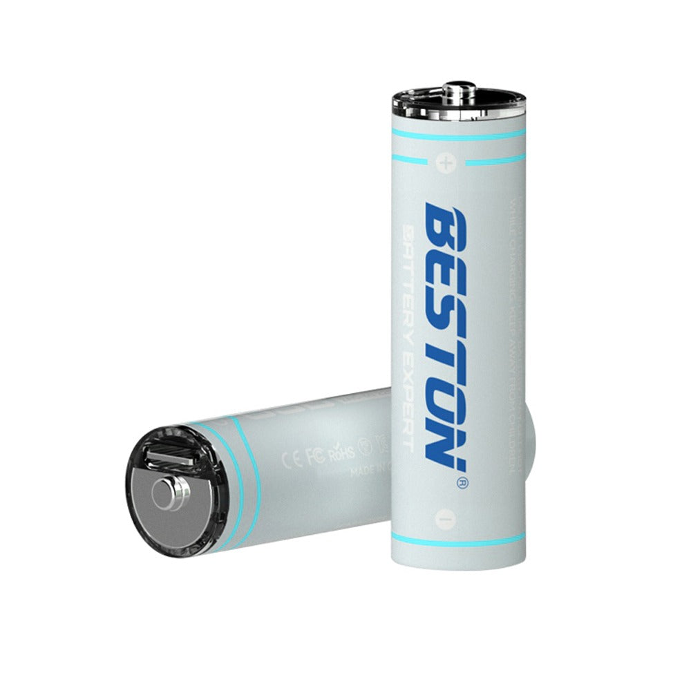 4 Baterias de Litio Recargable AA Pila 1.5V 2200mWh BESTON USB TIPO C S1996