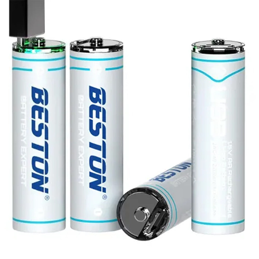 4 Baterias de Litio Recargable AA Pila 1.5V 2200mWh BESTON USB TIPO C S1996
