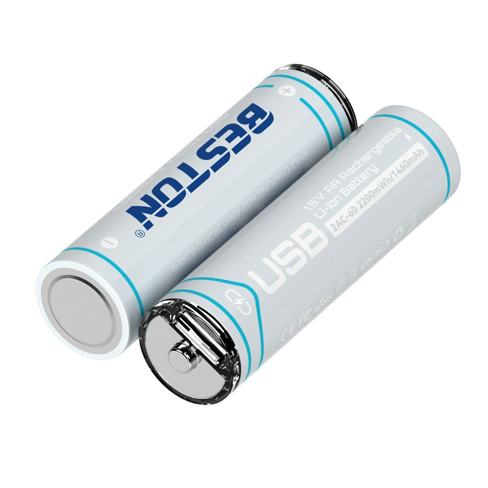 4 Baterias de Litio Recargable AA Pila 1.5V 2200mWh BESTON USB TIPO C S1996