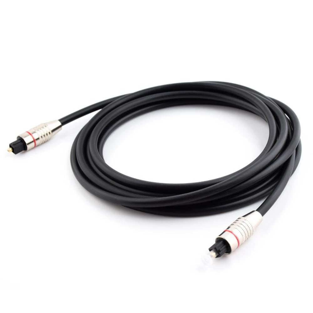Cable Audio Óptico Digital Fibra Óptica 3 Metros Od 6.0mm Macho Negro S48000