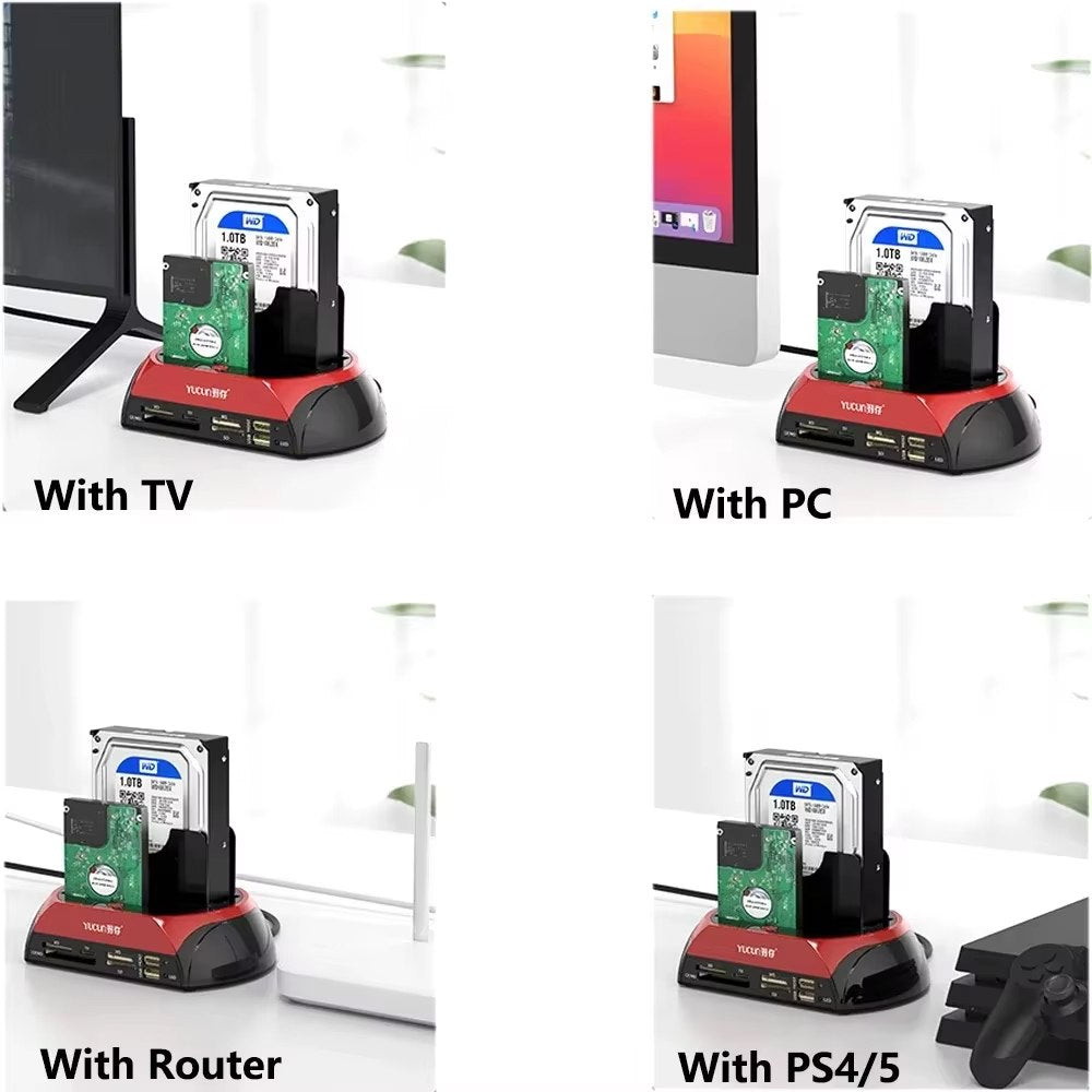 HDD Docking Station Doble 2.5 3.5 Ide SATA USB 3.0 Ms Sf MD S49000