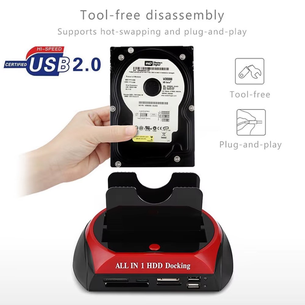 HDD Docking Station Doble 2.5 3.5 Ide SATA USB 3.0 Ms Sf MD S49000