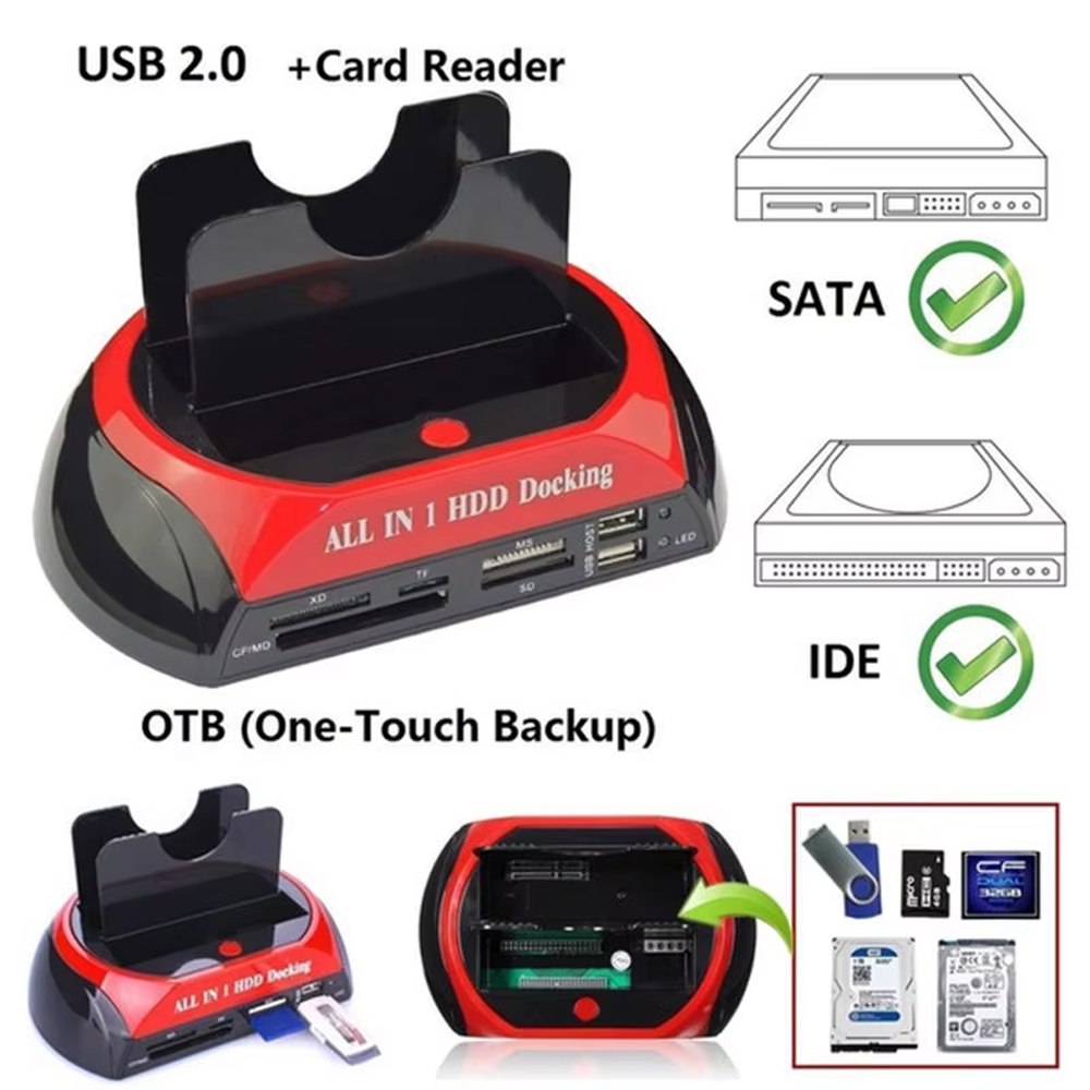 HDD Docking Station Doble 2.5 3.5 Ide SATA USB 3.0 Ms Sf MD S49000