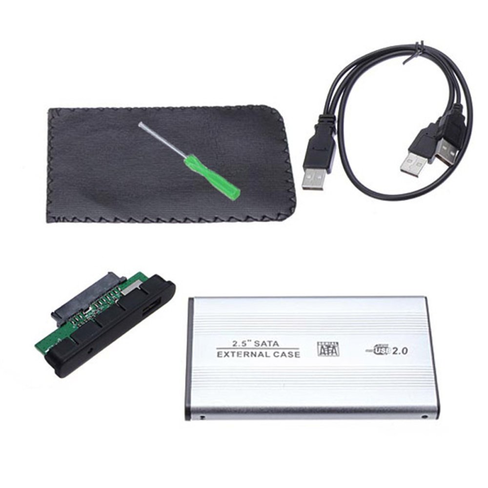 Case Disco Duro Externo Sata 2.5  USB 2.0 Laptop PC Portatil Notebook Plata S49040