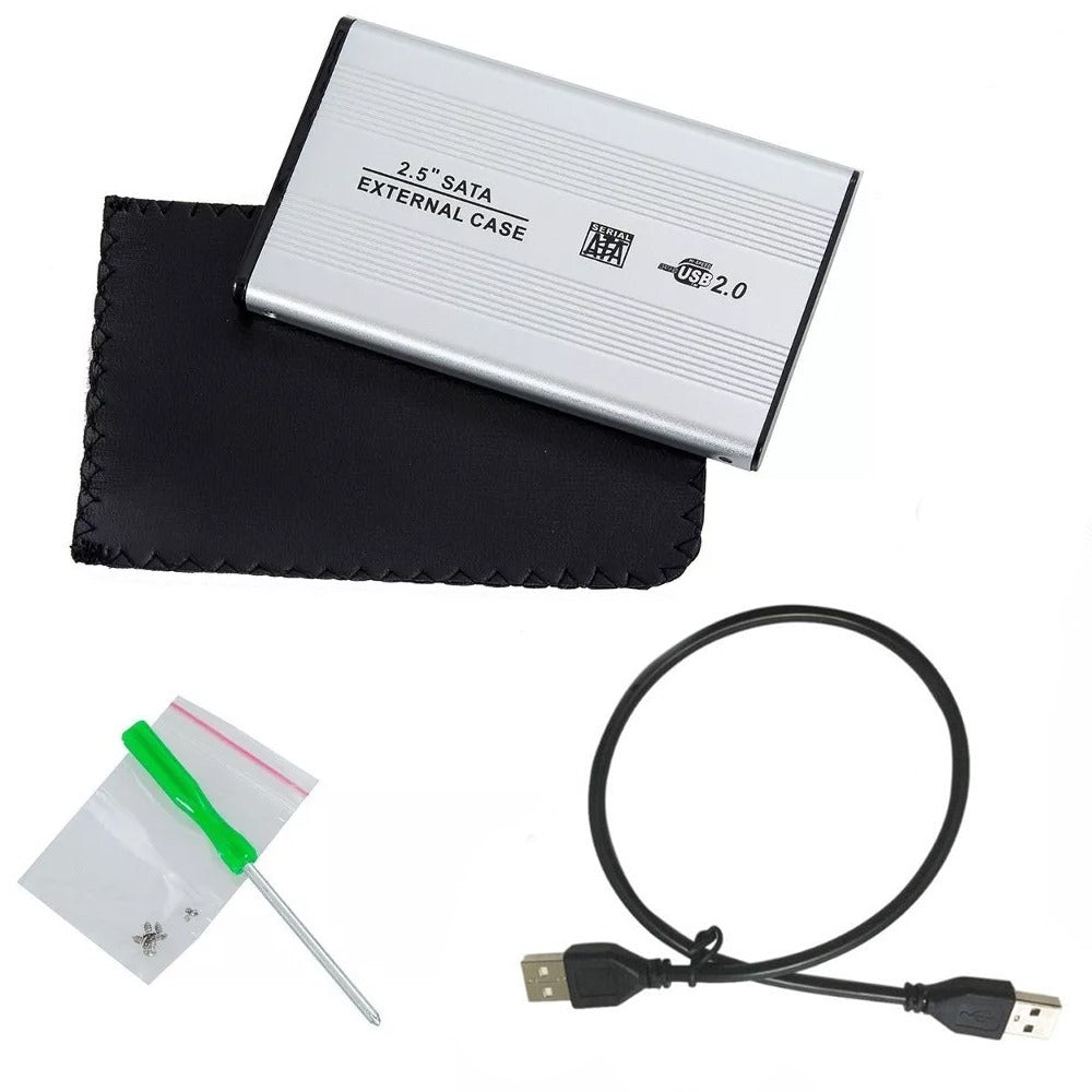 Case Disco Duro Externo Sata 2.5  USB 2.0 Laptop PC Portatil Notebook Plata S49040