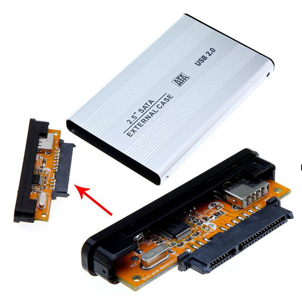 Case Disco Duro Externo Sata 2.5  USB 2.0 Laptop PC Portatil Notebook Plata S49040
