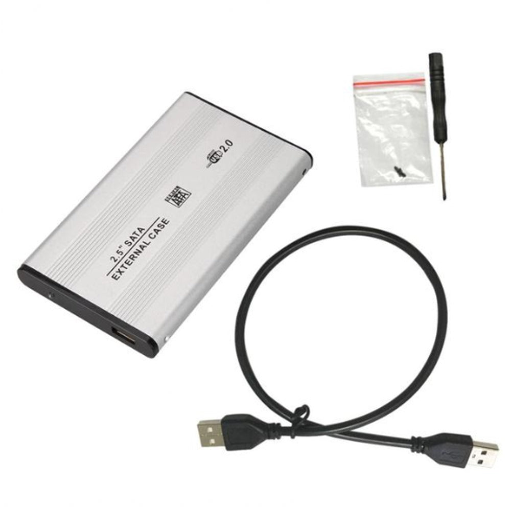 Case Disco Duro Externo Sata 2.5  USB 2.0 Laptop PC Portatil Notebook Plata S49040
