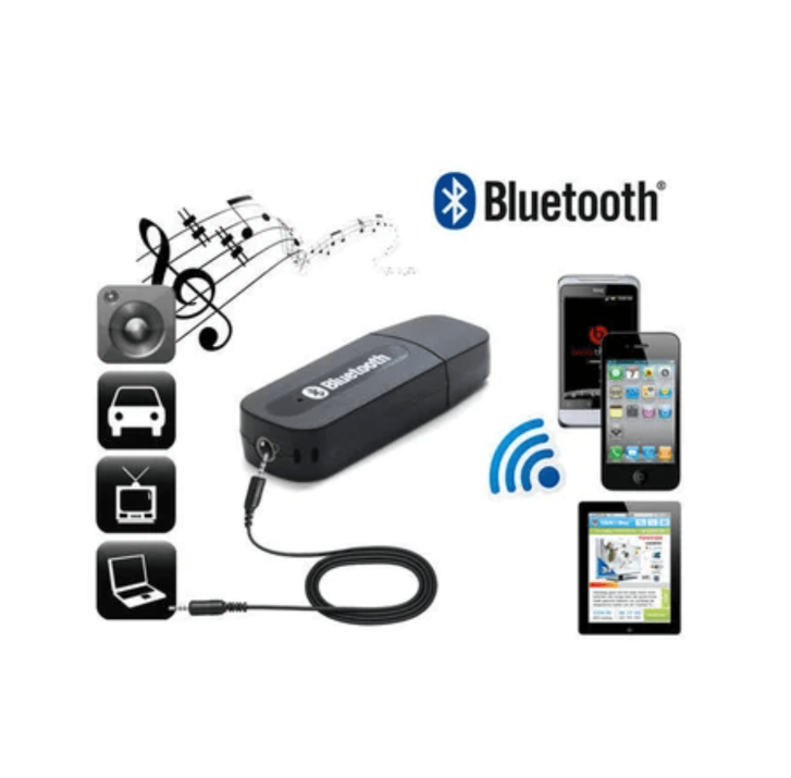 Receptor Bluetooth Auxiliar para AutoRadio y Equipo de Sonido USB 5V (Color Negro) S2159