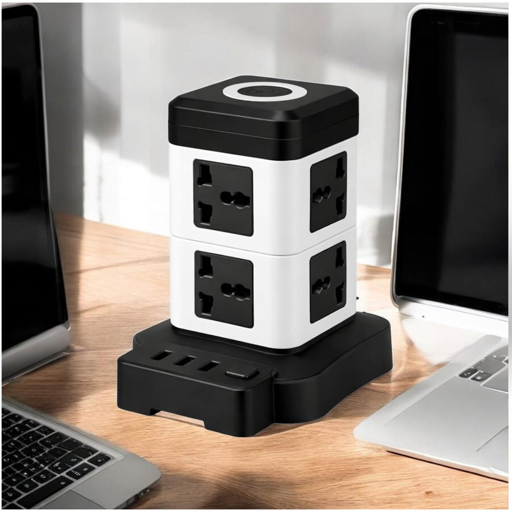 Extensión Torre Multicontacto de 8 Enchufes y 3 Puertos USB 2500W S2072