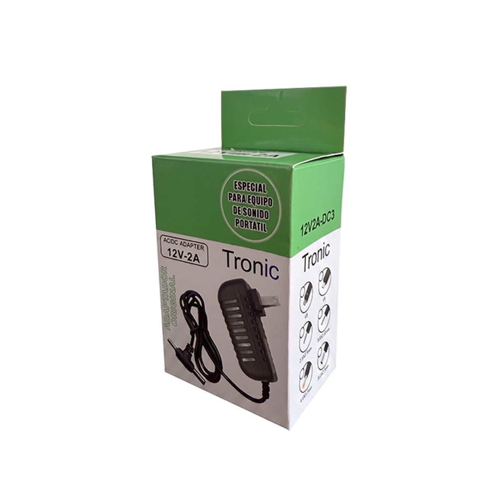 Adaptador de Corriente 12V 2A Tronic Voltaje Regulado con Doble Punta (Modelo 5V2A-DC3) S2134