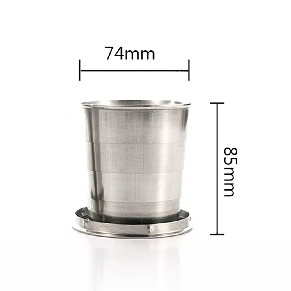 Taza Plegable de Acero Inoxidable Portátil para Camping y Exteriores (8.5 oz) S2160