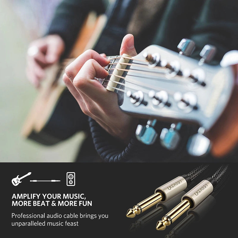 Cable de Audio Mono TS 6.35mm (6.5mm) de 3 Metros Ugreen Trenzado de Nailon S2166