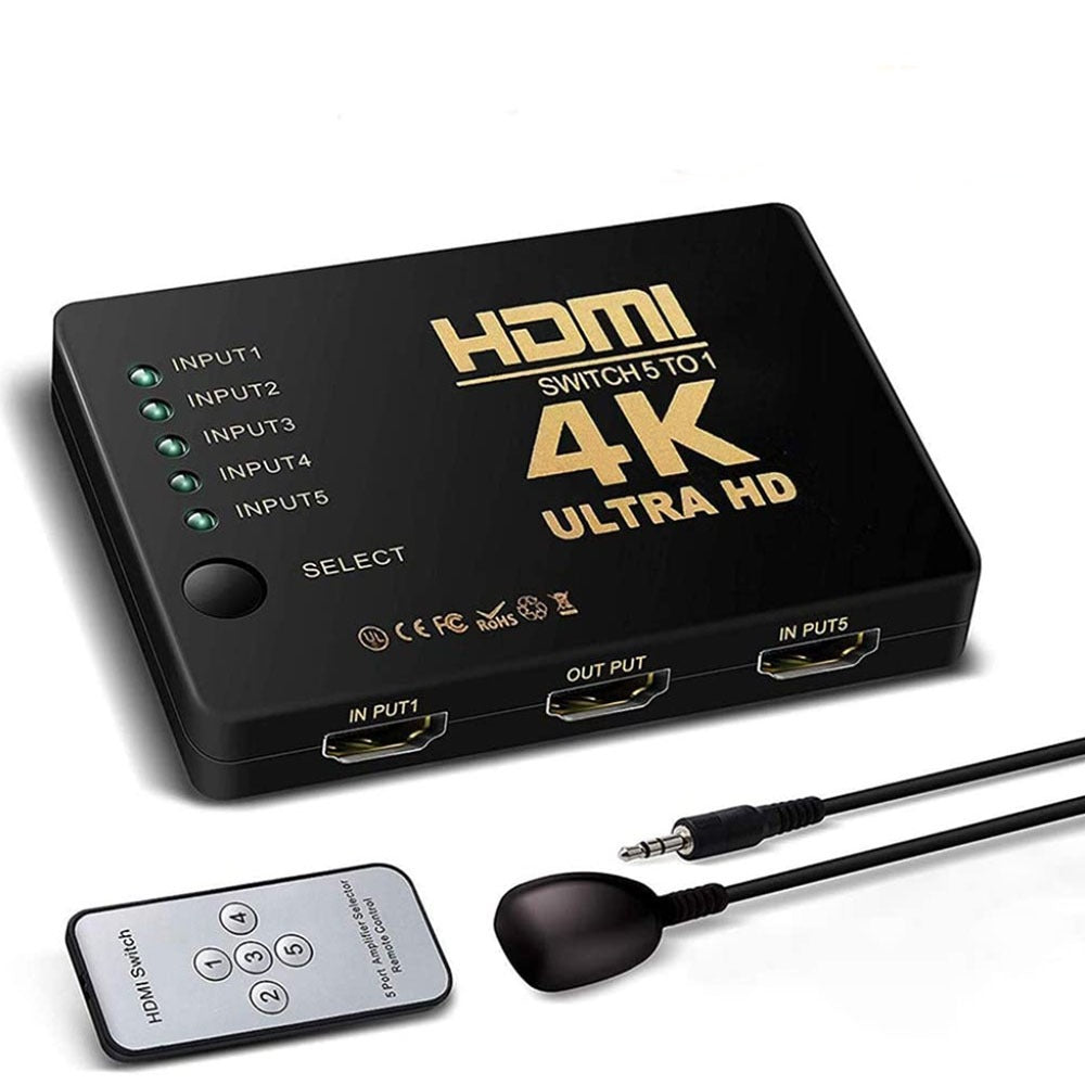 Multiplicador 5 Puertos HDMI 4K TV DVD Switch Ultra HD 5 en 1 S0358