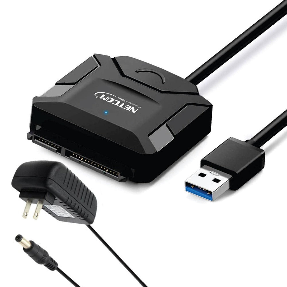 Adaptador USB 3.0 a SATA NETCOM – HDD/SSD 2.5” y 3.5” hasta 16TB S1188